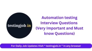Automation testing Interview Questions