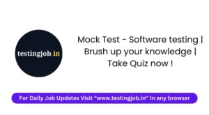 Mock test Software testing
